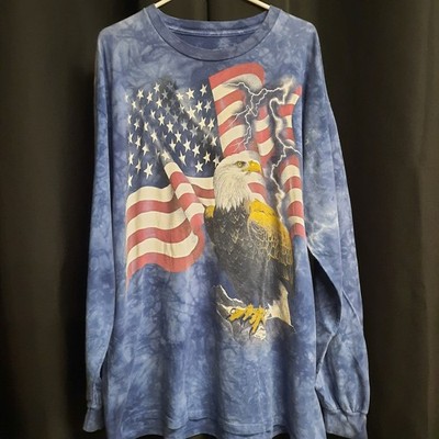 Men's Size XL The Mountain American Eagle Patriotic Themed Long-sleeved Shirt