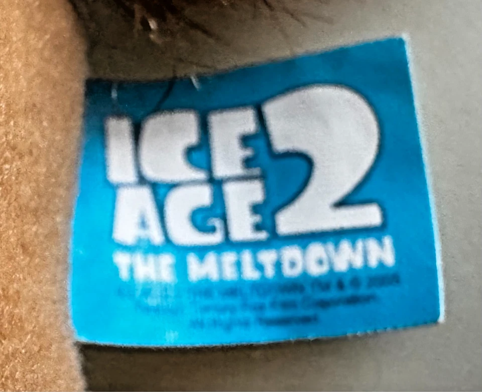 Anhänger, Ice Age 2, 2005,  Scrat - Plüschtier ca. 17cm mit Eichel, Sammelfigur - Bild 4 von 4