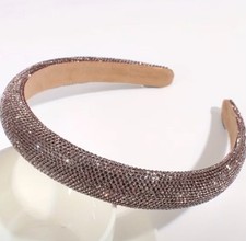 Brown Rhinestone Headband Elegant Hair Accessory