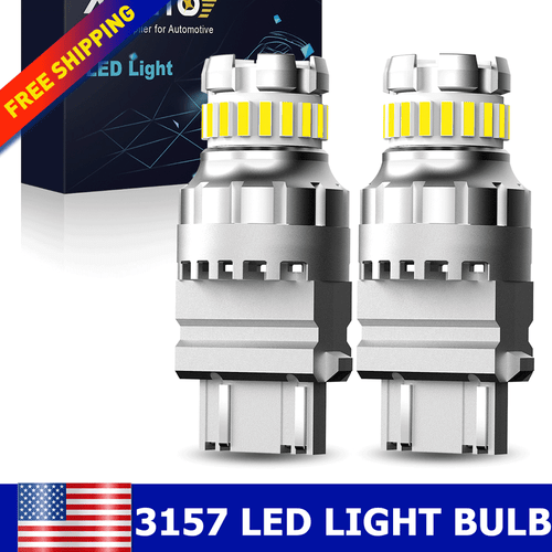 2X AUXITO 3157 LED 3156 6500K Reverse Backup Light Bulbs 2400LM Super Bright A8 - Picture 13 of 16