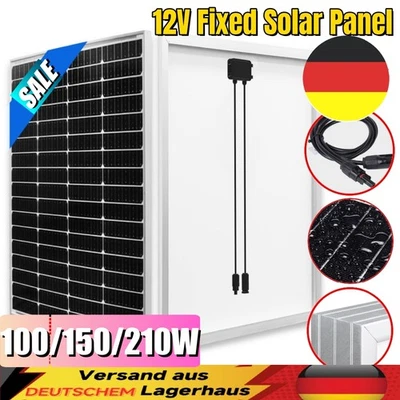 MARKENLOS 100W 150W 210W Monokristallin Solarmodul Photovoltaik PV 12V Mono Solarpanel