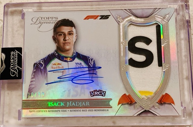 Isack Hadjar 10/10 Rookie Patch Auto 2025 Topps Formula 1 F1 Dynasty Card