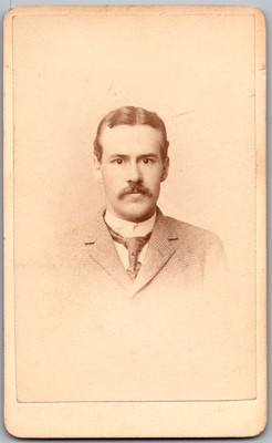 Antique CDV Circa 1870s Phillips Handsome Man with Mustache Philadelphia