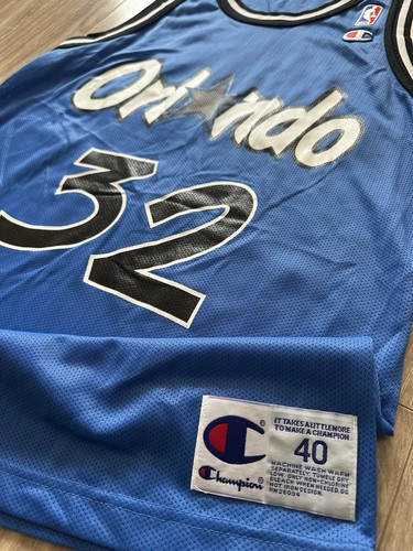 NEW Vtg 90s NBA Shaquille O'Neal Orlando Magic Champion Away Blue Jersey Size 40 - Picture 3 of 3