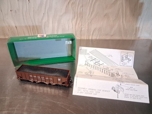 Tren ferrocarril Bowser 56811 HO Pennsylvania nunca funcionó H-21a vagón tolva de 4 bahías | Condition: Used