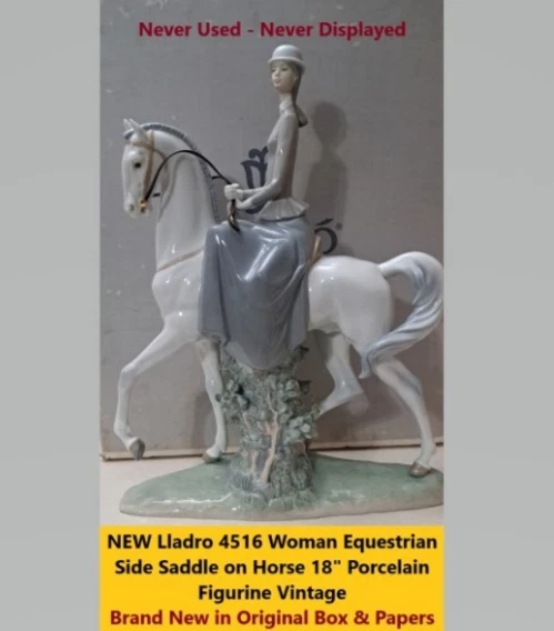大幅値下げ】【新品未使用】リヤドロ woman on horse Woman Riding