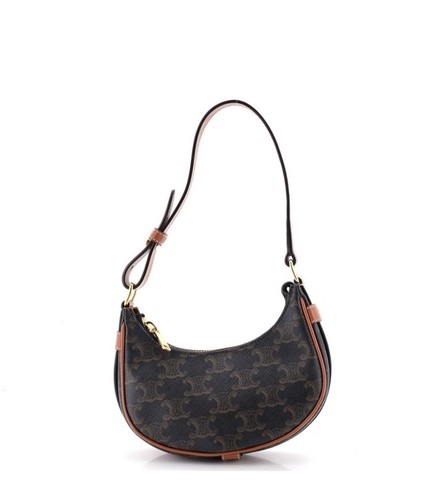 CELINE Triomphe Ava Shoulder Bag Size Mini PVC Leather Tan