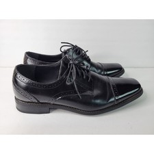 Stacy Adams Mens Black Leather Cap Toe Oxford Dress Shoes 20123-001 Size 9M