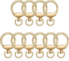 10 Pcs Spring O Ring, round Spring Snap Hooks Swivel Ring Carabiner Clips with F