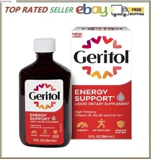 Geritol Liquid Multivitamin and Iron Supplement for Energy Support 12 Fl Oz