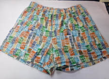 VINTAGE TIKI POLYNESIAN HAWAIIAN PRINT SHORTS OLD NAVY MEDIUM SOFT LOUNGEWEAR
