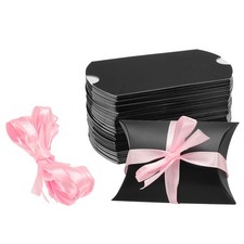 50Pcs Pillow Boxes 3.5 x 2.8 x 1 Inch Gift Boxes Black