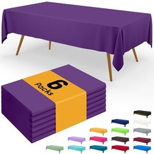 Disposable Table Cloth - 6 Pack, 54 x 108 Inch 54" x 108" - 6 Packs Purple