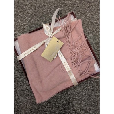 Cristina Chiti 100% Cashmere Scarf Made in Italy Blush Pink Fringed Shawl