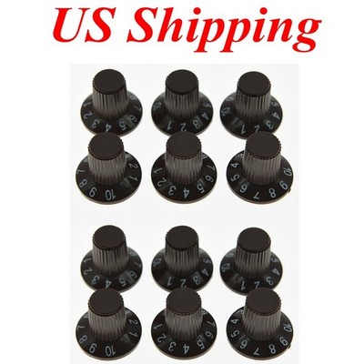 12pcs Chocolate Brown Guitar AMP Knob Amplifier Skirted Knobs for Fender AMP