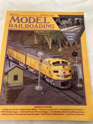 #ad Model Railroading Magazine April 1994 Union Pacific Model Train Hobby $6.00