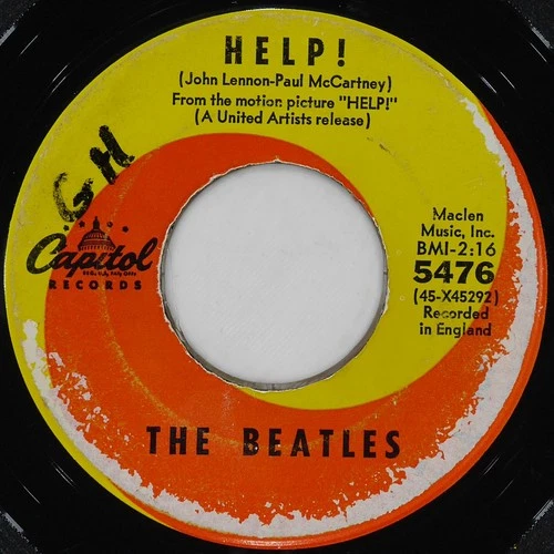 THE BEATLES Help! / I'M Down CAPITOL 5476 G+ 45 RPM 1965 Pop Rock 7" Jukebox