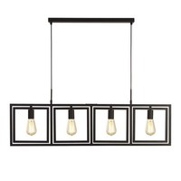Pendelleuchte HäNgelampe Deckenleuchte Esszimmerleuchte Stahl Schwarz H 150 Cm