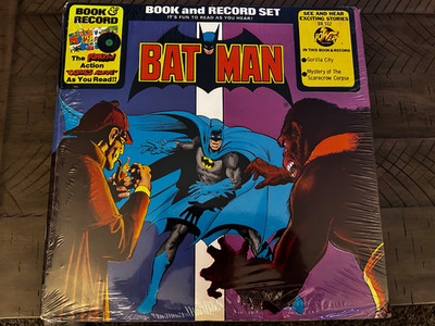 RARE-Vintage Batman Book & Record Set 12'' Vinyl (1976, D.C. Comics)-SEALED