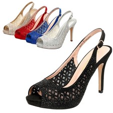 US Women Stilettos High Heel Sandals Peep Toe Slingback Wedding Dress Pump Shoes