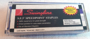 Vintage Swingline S.F.3 Speedpoint Staples in a Plastic Box missing one row