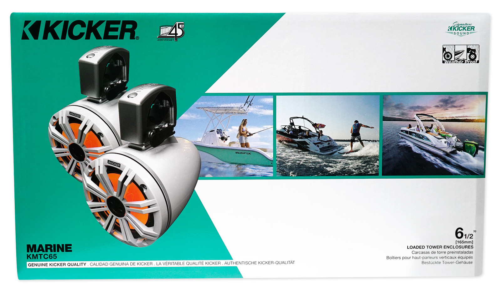 Пара динамиков KICKER 45KMTC65W 65 390 Вт для морской вейкборда со светодиодами KMTC65