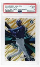 2015 Hi Tek Ken Griffey Jr Blue Jersey Grass Waves Gold Rainbow #HTKG /35 POP 1