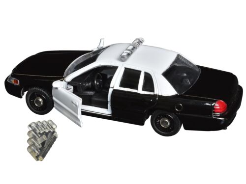 FORD CROWN VICTORIA POLICE INTERCEPTOR BLACK & WHITE 1/43 DIECAST MOTORMAX 74207 - Picture 2 of 4