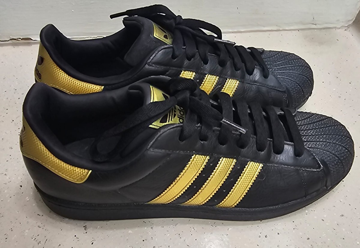 Adidas Superstar Original Men Classic Clamshell Toe Sneaker (Gold Stripe)  Size10 | eBay