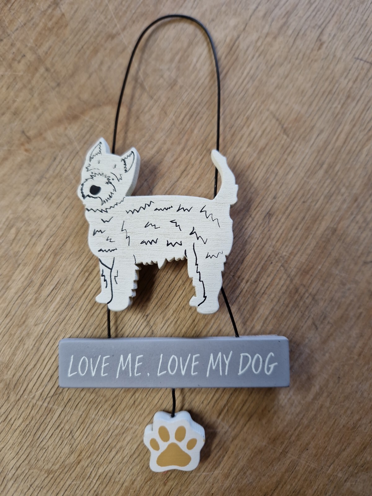 Westie sign Hanging Decoration Love Me Love My Dog Westies Wooden Dog Hanger pup