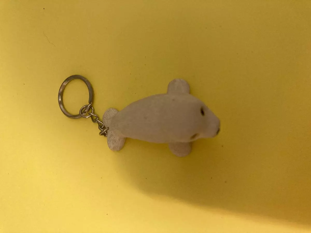 Vintage Old White Seal Plastic Keychain Keyring eBay