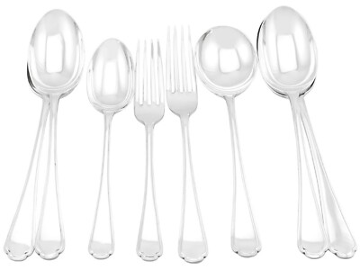 Antique Sterling Silver Canteen of Cutlery for Twelve Persons by