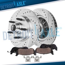 12.13 inch Front Drilled Rotors Brake Pads Kit for Ford F-150 Lincoln Blackwood