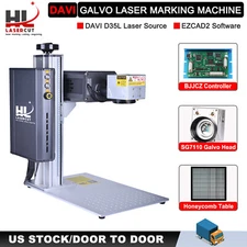 CO2 DAVI 35W Galvo Laser Marking Engraver Machine with Rotary Axis and Honeycomb