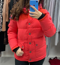 Giubbotto piumino donna Best Company taglia S rosso corallo con cappuccio