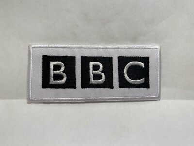 B B C   NEW EMBROIDERED COMPANY IRON ON NAME PATCH TAG  1-1/2 X 4