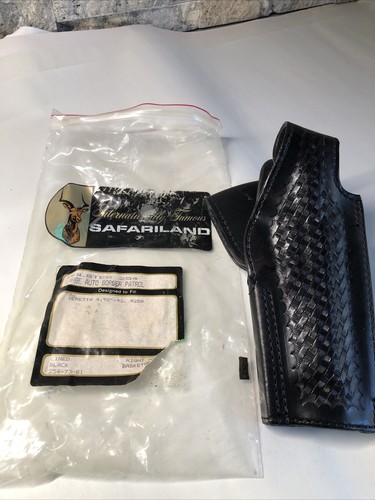 Safariland BLACK BASKETWEAVE #254 LEATHER Holster BERETTA 92/925B RH # ...