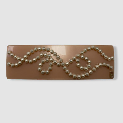 $355 Alexandre De Paris Women's Pink Faux Pearl Hair Clip