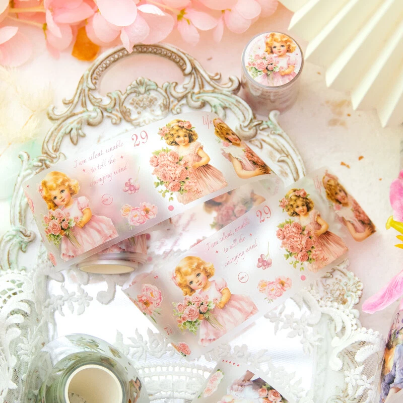 Retro Lady Girls PET Adhesive Masking Tape Journal Album DIY Decorative Stickers - Image 3 of 4