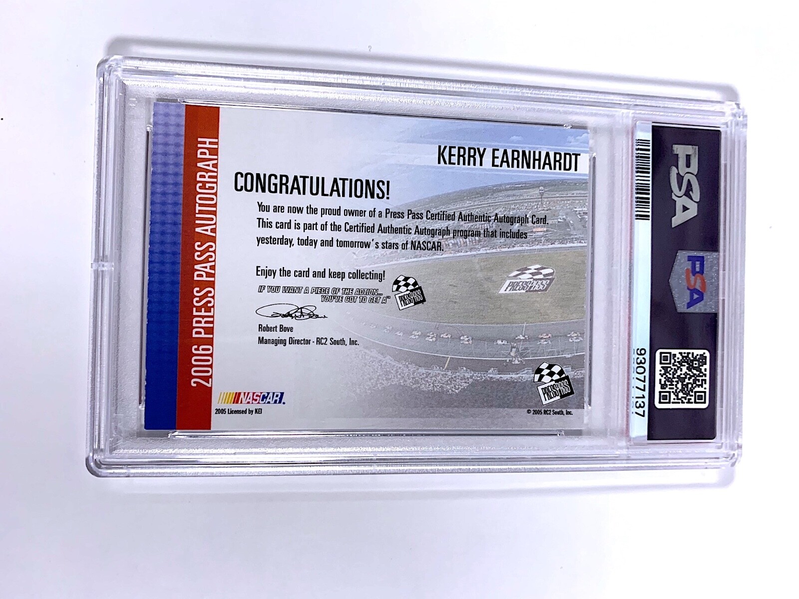 2006 Press Pass Autographs Kerry Earnhardt - PSA: NM-MT 8 NASCAR Card view 5