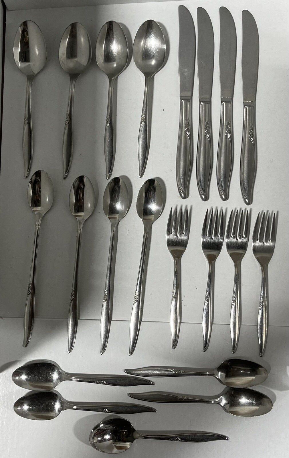 Oneida Kenwood Stainless Flatware USA Forever Rose 21 pc Set eBay