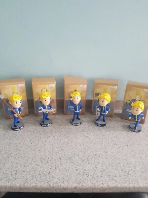 BETHESDA FALLOUT 4 VAULT BOY BOBBLEHEADS - SET OF 5 - New in box and 100% GENUINE- FAST!