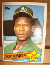 1985 Topps All Star MLB Card #706 Rickey Henderson, HOF, NM