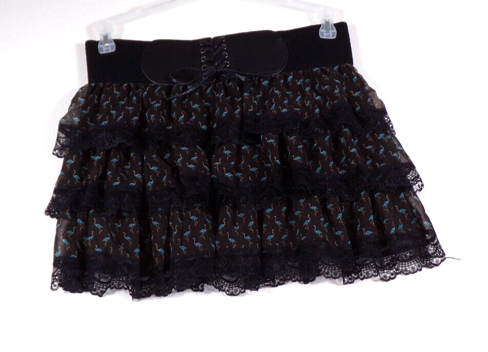 Mint Green Tiered Mini Skirt with Corsett Stretch Waistband