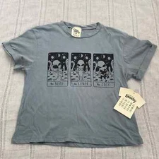 NWT Dirtee Laundry soft blue alien graphic t-shirt.