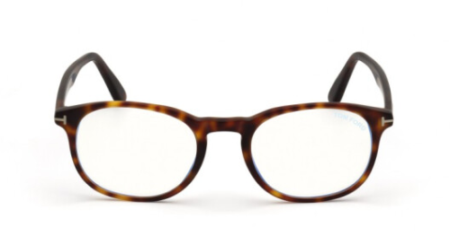 Anteojos para hombre Tom Ford FT 5680-F-B 054 rojo mate habanero/bloque azul - Imagen 2 de 3