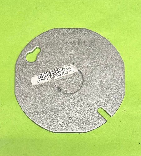 RACO 703 3-1/2" Flach Metall Rund Box Abdeckplatte Rohling 1/2" Ausklopfen 3/O Box - Bild 1 von 3