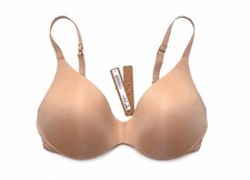 NWT SKIMS Wireless Form Push-Up Plunge Bra Clay Nude Tan Beige 34DD BR-WYL-1891