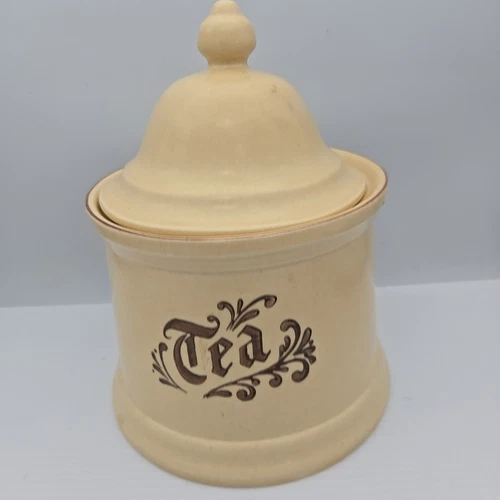 Vintage Pfaltzgraff  Village Tea Canister Lid 8.5" Cream Off-White Beige