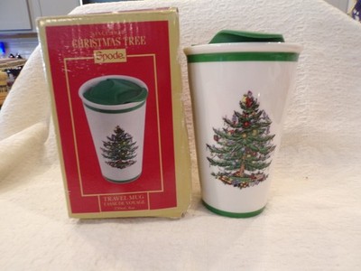 MIB Unused SPODE Christmas Tree Ceramic 8 Ounce TRAVEL COFFEE MUG With Lid  | eBay